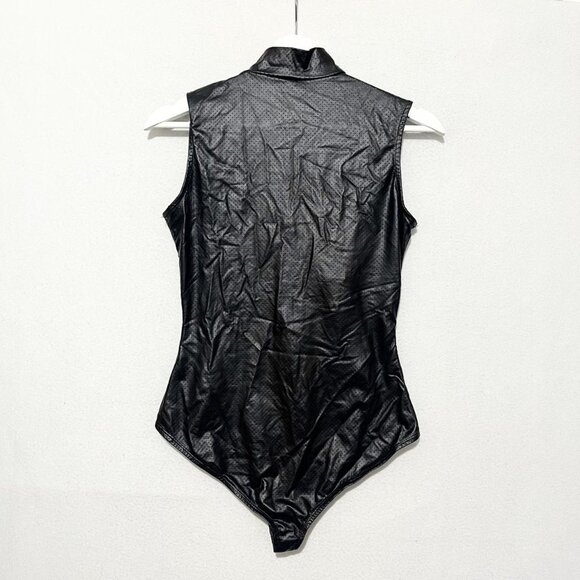 Faux leather black Bodysuit size M/L - Picture 5 of 8
